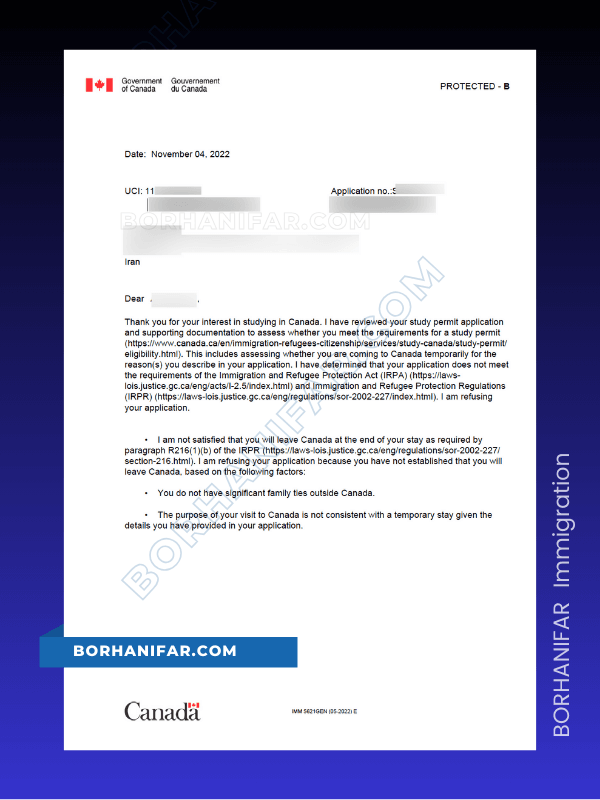 نامه ردی ویزای کانادا: دلایل ریجکتی و مراحل اعتراض نامه رد شدن ویزای کانادا یا Refusal Letter از سوی اداره مهاجرت کانادا که دلایل رد شدن درخواست ویزای متقاضی را توضیح میدهد.
